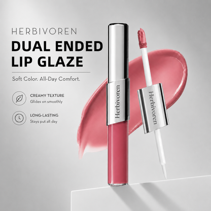 Herbivoren Dual-Tone Dual-Ended Liquid Lipstick, Matte & Gloss Two-Tip Lip Color