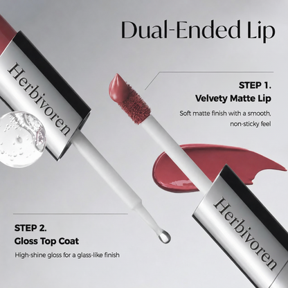 Herbivoren Dual-Tone Dual-Ended Liquid Lipstick, Matte & Gloss Two-Tip Lip Color