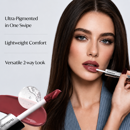 Herbivoren Dual-Tone Dual-Ended Liquid Lipstick, Matte & Gloss Two-Tip Lip Color